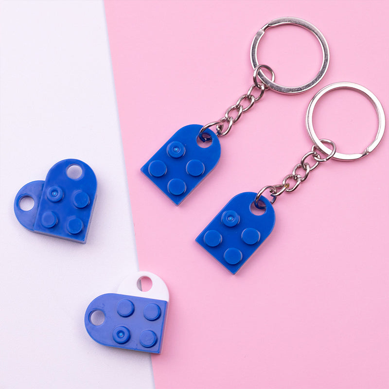 Personalized Love Heart Keychain Made with Bricks
