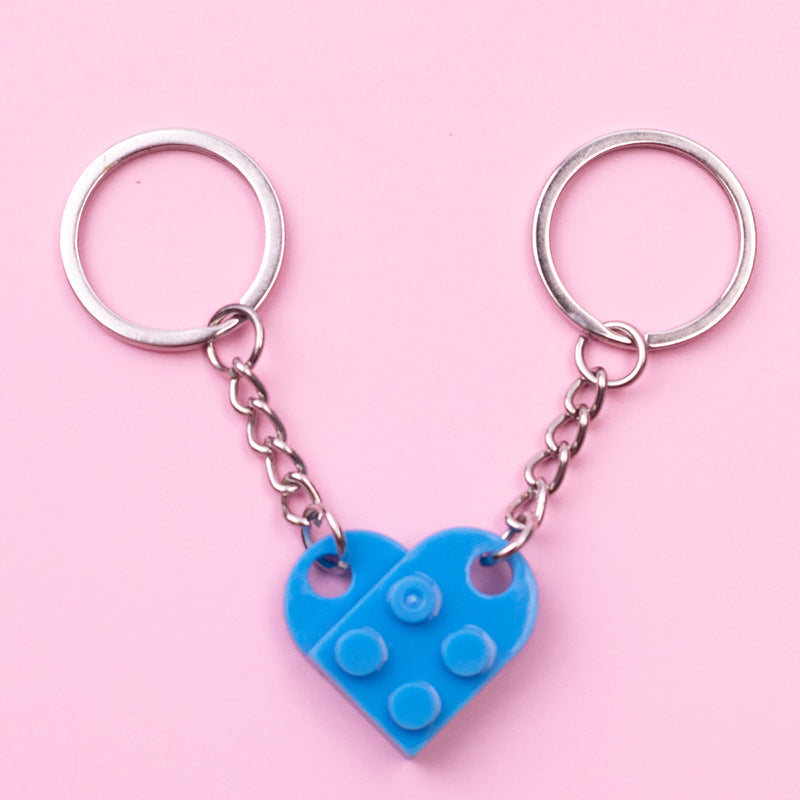Personalized Love Heart Keychain Made with Bricks