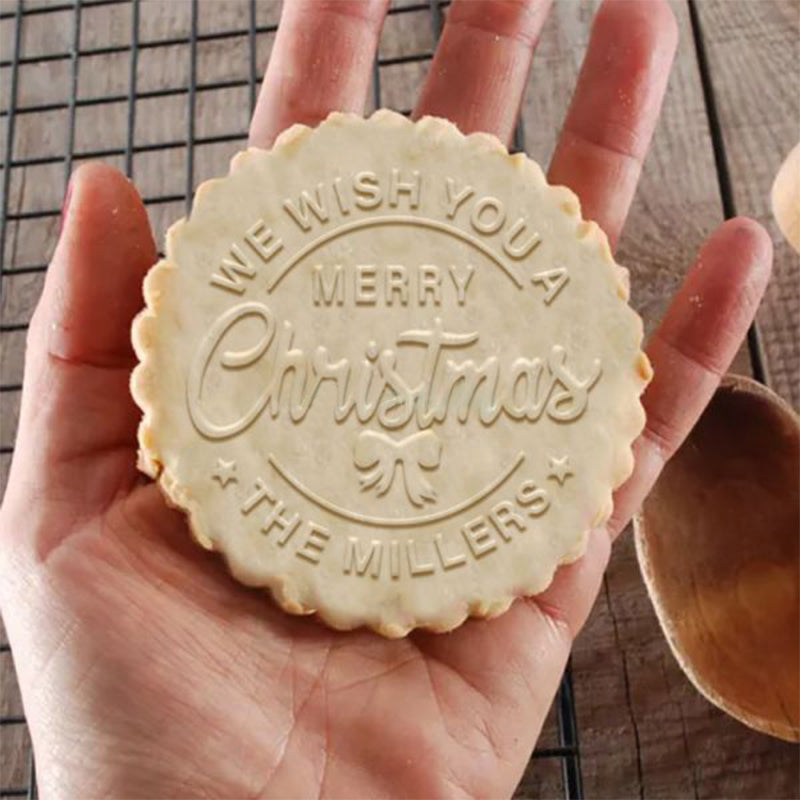 Personalized Merry Christmas Cookie Stamp With Your Family Name