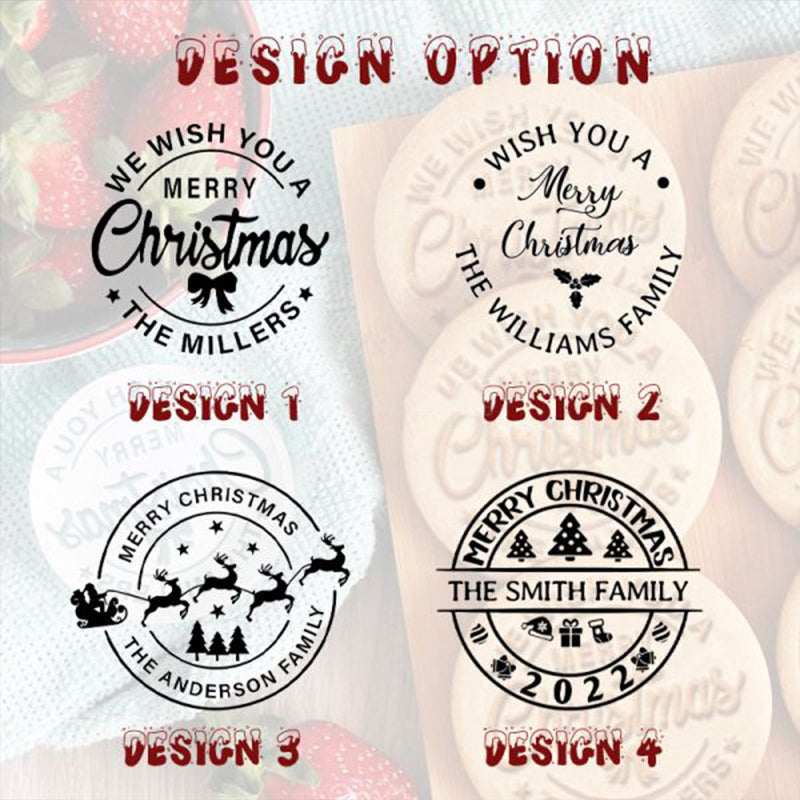 Personalized Merry Christmas Cookie Stamp With Your Family Name