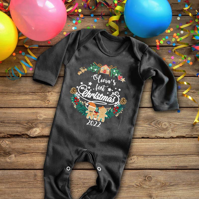 Personalized My 1st Christmas Baby Outfit