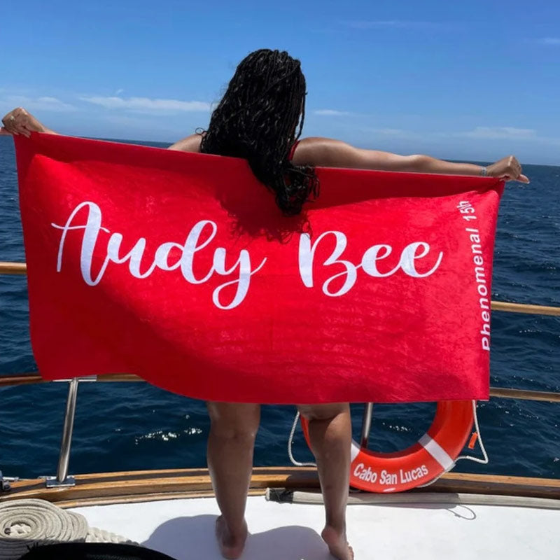 Scripty Style Personalized Beach Towel