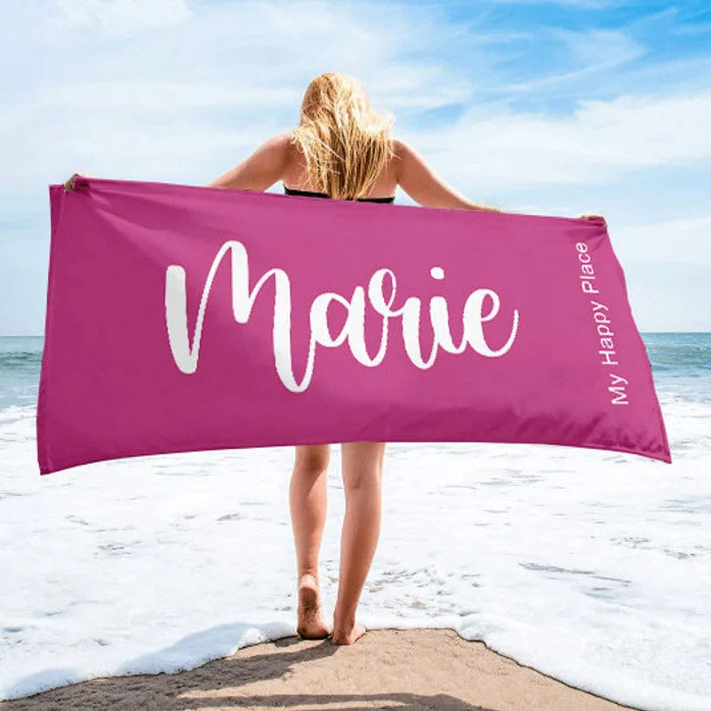 Scripty Style Personalized Beach Towel