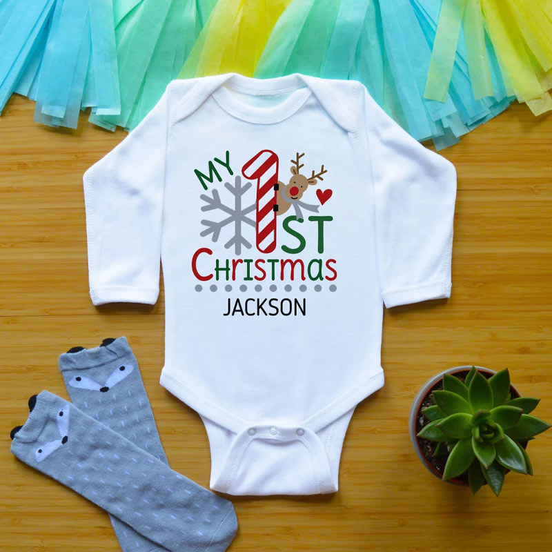 Personalized One Year Old Snowflake Christmas Outfit