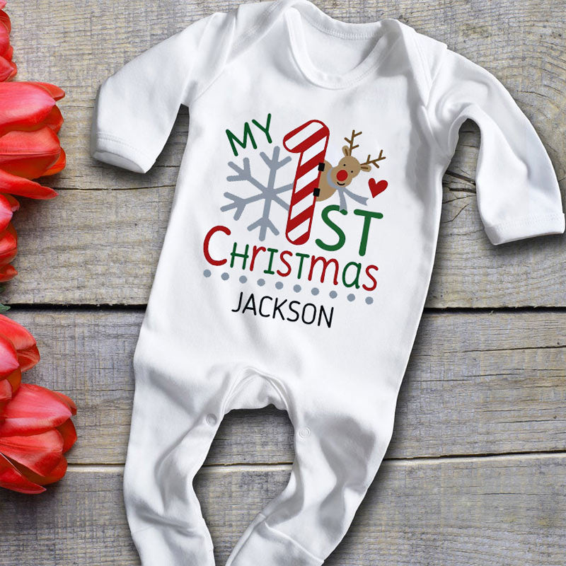 Personalized One Year Old Snowflake Christmas Outfit