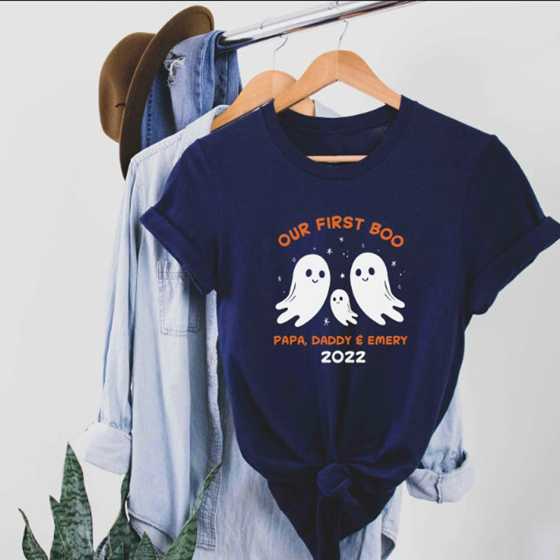 Personalized Our First Boo Halloween Gay Family Shirt