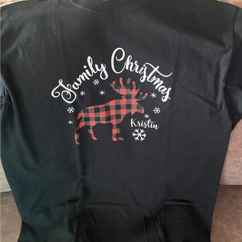 Personalized Reindeer Family Christmas Matching Shirt