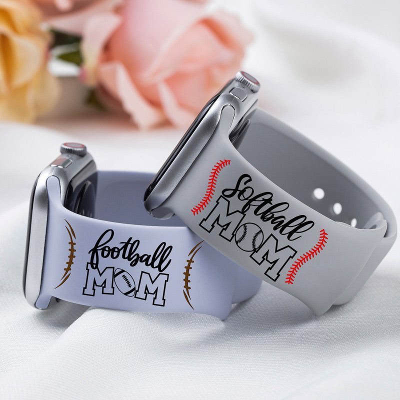 Personalized Baseball Mom Silicone Watch Bands