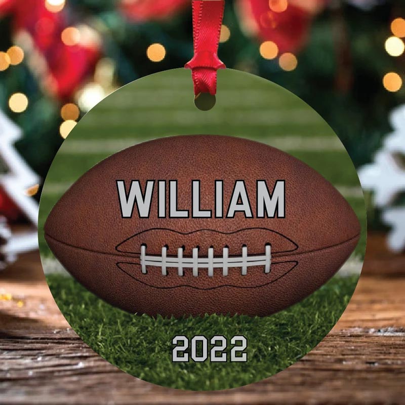 Personalized Sport Ball Year Christmas Ornament