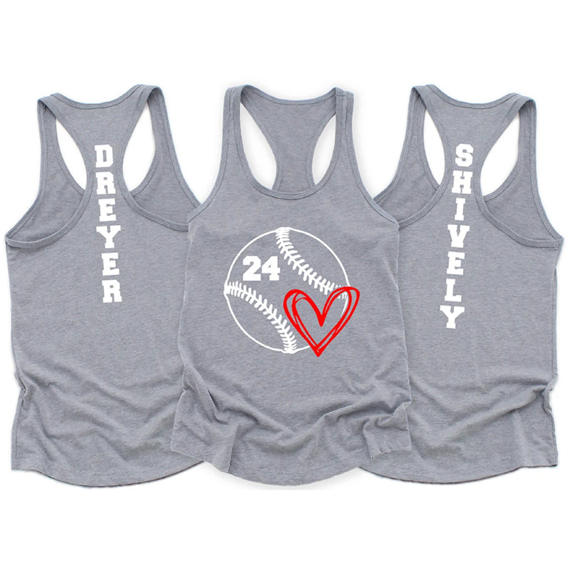 Personalized Baseball Tank Top with with Player's Name