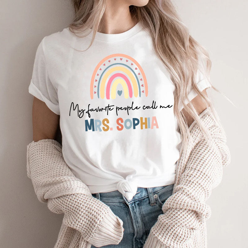 Personalized Rainbow Teacher Shirt