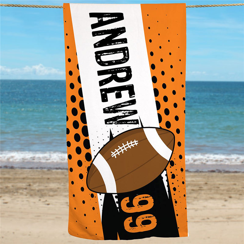 Personalized Sports Ball Beach Towel
