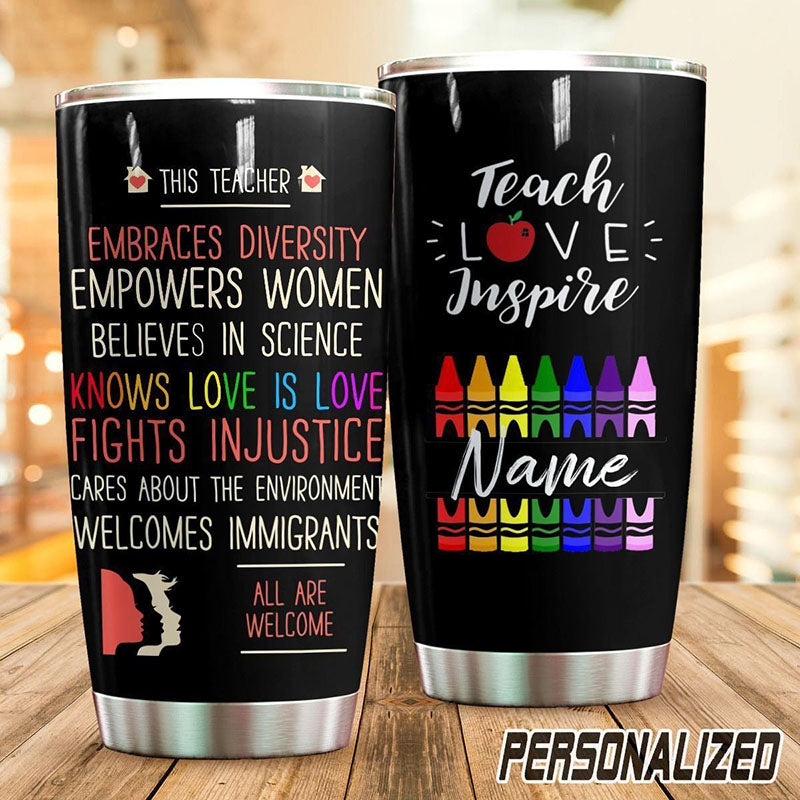 Personalized Teacher Name Stainless Steel Tumbler