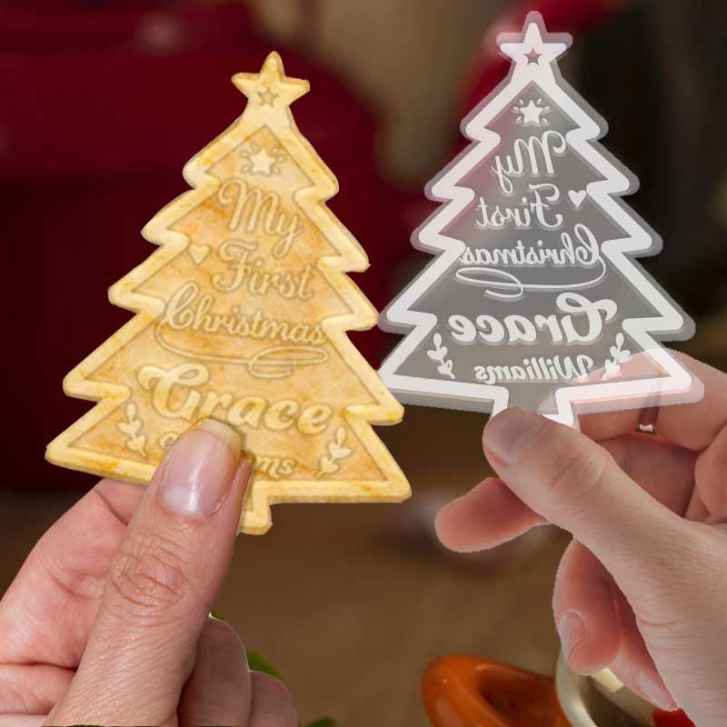Personalized Unique Christmas Tree Cookie Stamp