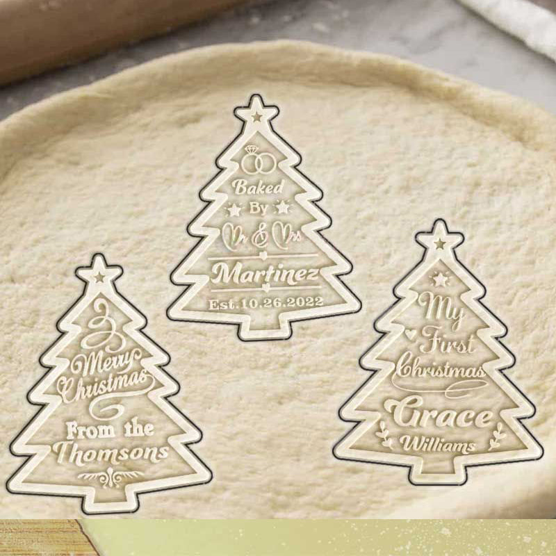 Personalized Unique Christmas Tree Cookie Stamp