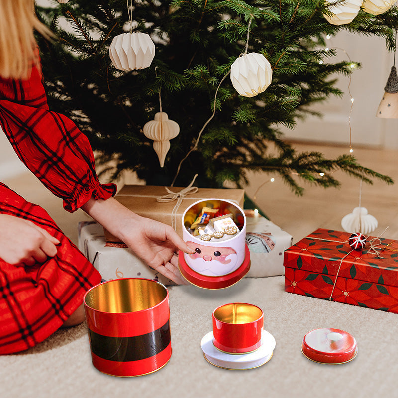 Christmas Creative Three-Layer Tin Box