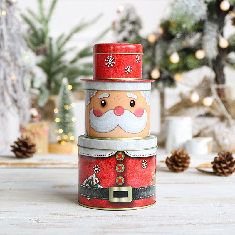 Christmas Three-Layer Tin Box