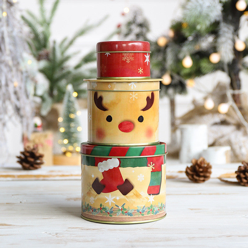 Christmas Three-Layer Tin Box