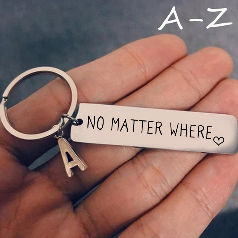 Keychain With Custom Letter Pendant